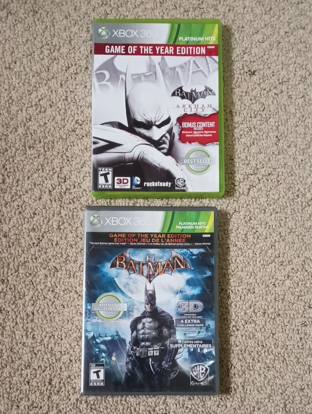 Batman: Arkham Asylum Goty & Arkham City Goty for Xbox 360 both games complete